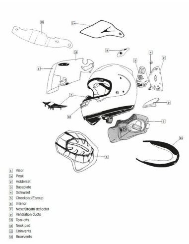 ARAI Fullface Helmet Holderset VAS White & Red