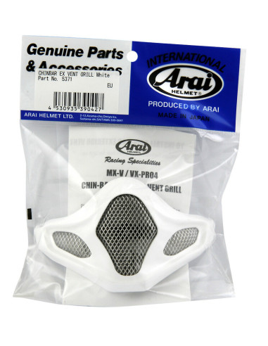 Ventilation menton ARAI grille extérieure White pour casque MX-V