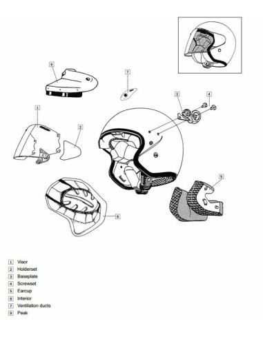 Platine écran ARAI SZ-F Blast casque jet