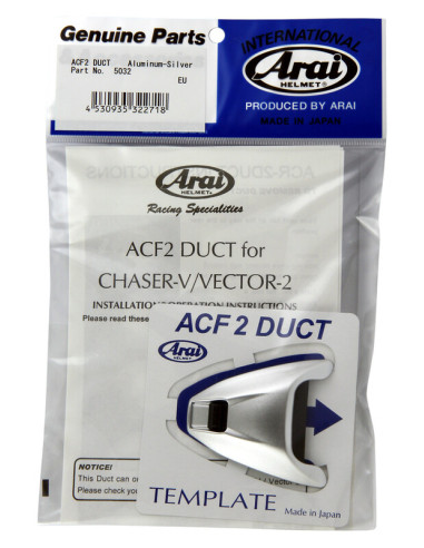Ventilation supérieure avant ARAI Air Conductor Front-2 aluminium silver pour casque Chaser-V/Chaser-V PRO
