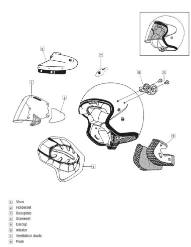 ARAI Open Face Helmet Cheekpad SZ-LIGHT Light 15mm