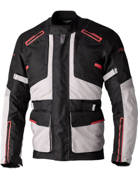 RST Endurance CE Textile Jacket - Black/Silver/Red Size L