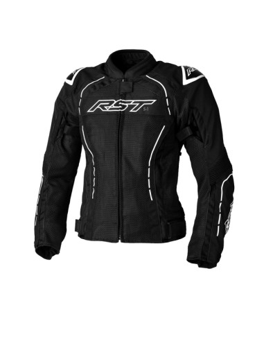 RST Ladies S1 Mesh CE Textile Jacket - Black/White Size L