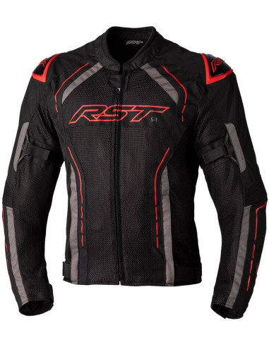 RST S1 Mesh CE Textile Jacket - Black/Red Size XXL