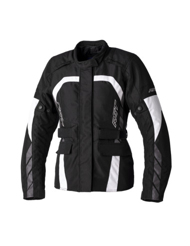 RST Ladies Alpha 5 CE Textile Jacket - Black/White Size S