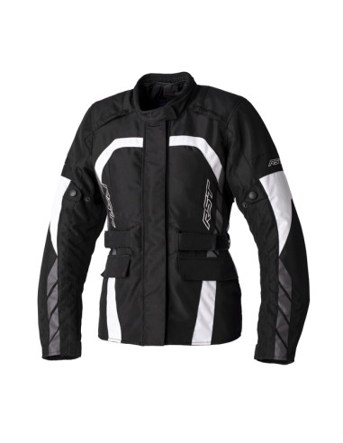 RST Ladies Alpha 5 CE Textile Jacket - Black/White Size XL