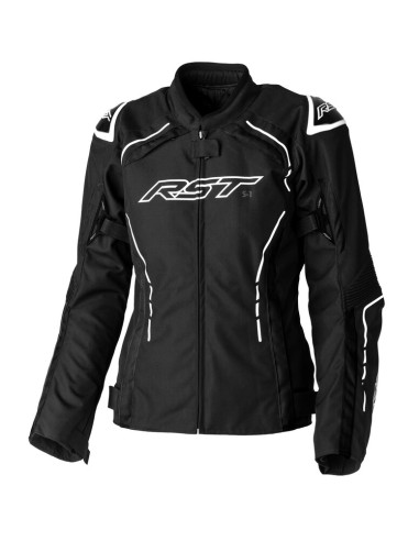 RST Ladies S1 CE Textile Jacket - Black/White Size XL