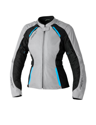 RST Ladies Ava CE Textile Jacket - Silver/Black/Blue Size 3XL