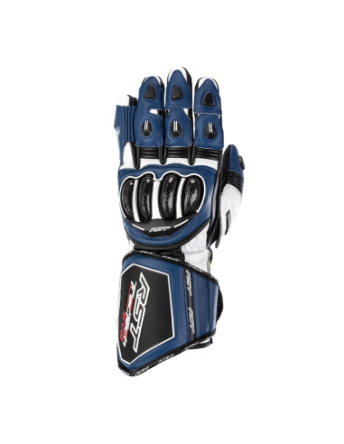 RST Tractech Evo 4 Leather Gloves Blue/White/Black Size M