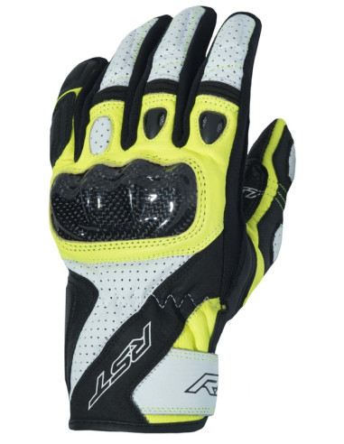 RST Stunt III CE Gloves Leather/Textile - Flo Yellow Size M/09