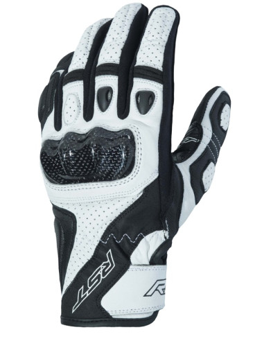 RST Stunt III CE Gloves Leather/Textile - White Size XS