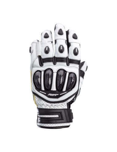 RST Tractech Evo 4 Short Leather Gloves White/Black Size XS