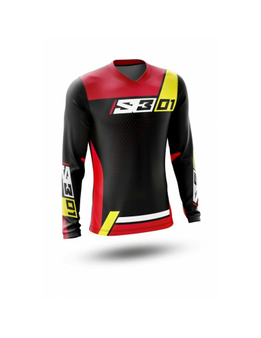Maillot S3 Collection 01 - noir/rouge taille L