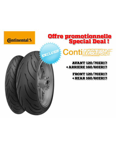 CONTINENTAL 2 Sport-Touring Tire Pack ContiMotion (120/70 ZR 17 + 160/60 ZR 17)