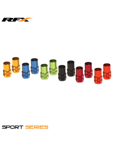 RFX Sport Valve Caps with Valve Key (Black) 2pcs