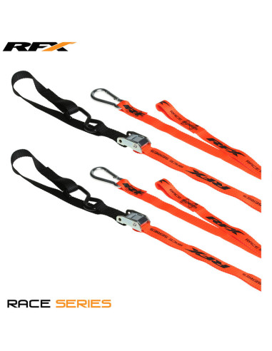 Anneaux d'arrimage RFX série 1.0 Race (Orange/Noir)  (Orange/Noir) avec boucle supplémentaire et clip mousqueton