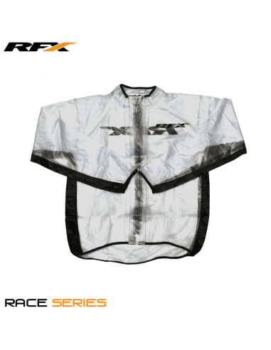 Veste de pluie RFX sport (Transparent/Noir) - taille enfant S (6-8)