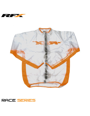 Veste de pluie RFX sport (Transparent/Orange) - taille enfant S (6-8 ans)