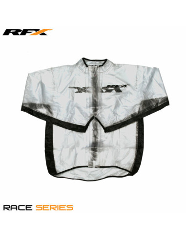 Veste de pluie RFX sport (Transparente/Noir) - taille enfant M (8-10 ans)