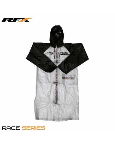 RFX Race Rain Coat Long (Clear/Black) Size Adult 2XLarge