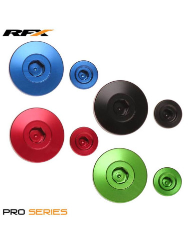 Jeu de bouchons de distribution de moteur RFX Pro (Noir) - Pour Kawasaki KXF250/450