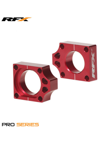 RFX Pro Rear Axle Adjuster Blocks (Red) - Honda CRF250/450
