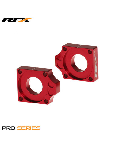 RFX Pro Rear Axle Adjuster Blocks (Red) - Honda CRF150