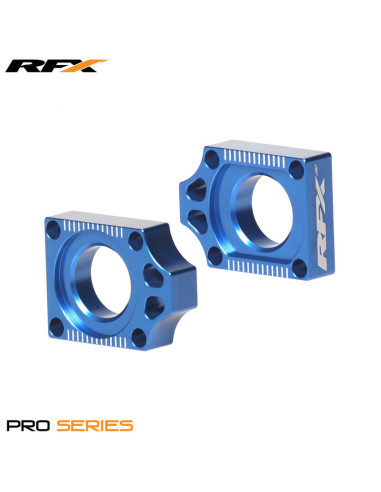 RFX Pro Rear Axle Adjuster Blocks (Blue) - Yamaha YZF250/450