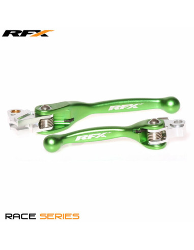 RFX Race Forged Flexible Lever Set (Green) - Kawasaki KXF450