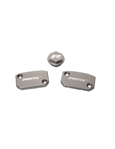 RFX Pro Reservoir Cap Kit Kit (Mineral Grey) - KTM SX/SXF (Brembo Brake and Clutch)