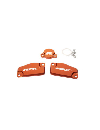RFX Pro Reservoir Cap Kit Kit (Orange) - KTM SX65/85 (Formula Brake and Clutch)