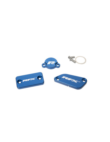 RFX Pro Reservoir Cap Kit Kit (Blue) - KTM SX65/85 (Brembo Brake and Magura Clutch)