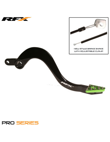 RFX Pro ST Rear Brake Lever (Hard Anodised Black/Green)