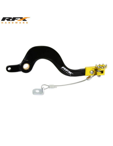 RFX Pro FT Rear Brake Lever (Black/Yellow) - Suzuki RMZ250/450