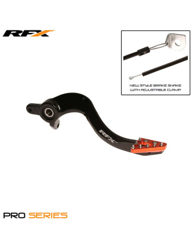 RFX Pro ST Rear Brake Lever (Hard Anodised Black/Orange) - KTM SX/SX-F 125-525