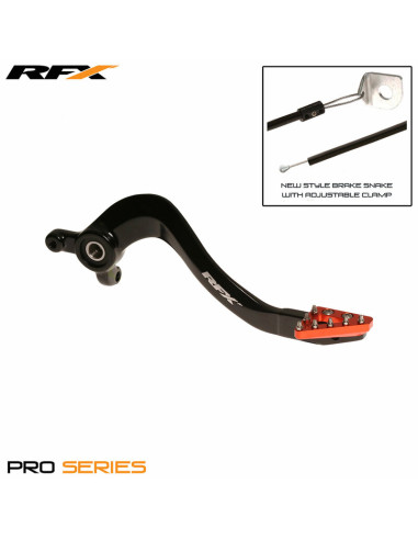 RFX Pro ST Rear Brake Lever (Hard Anodised Black/Orange) - KTM85