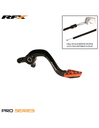 RFX Pro ST Rear Brake Lever (Hard Anodised Black/Orange) - KTM65