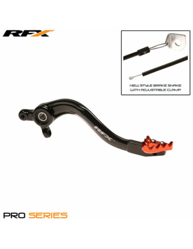 Levier de frein arrière RFX Pro ST (Anodisé dur noir/orange) - KTM SX/EXC250