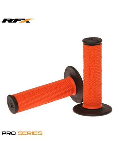 RFX Pro Series Dual Compound Grips Black Ends (Orange/Black) Pair