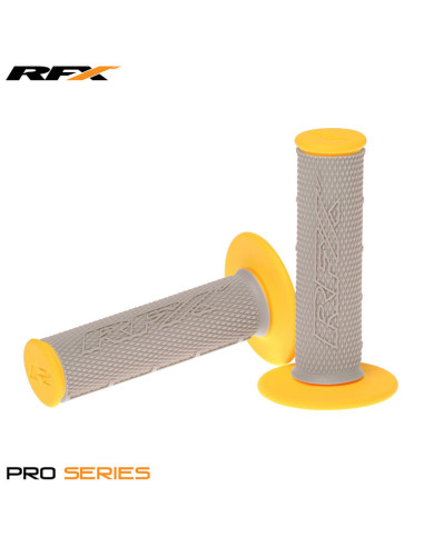 RFX Pro Series Dual Compound Grips Grey Centre (Grey/Yellow) Pair