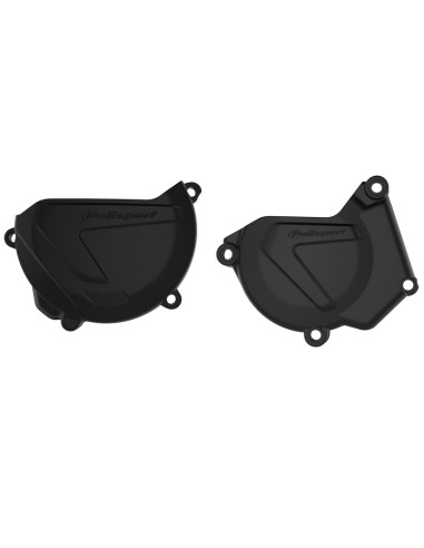 POLISPORT Clutch and Ignition Covers Protectors Black - Yamaha YZ250