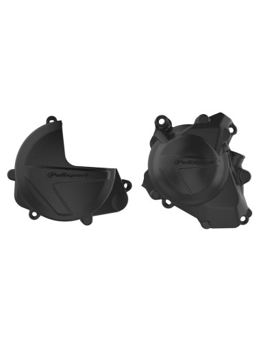 POLISPORT Clutch and Ignition Covers Protectors Black - Honda CRF450R