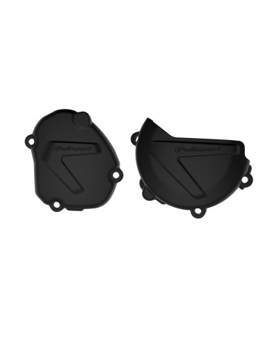 POLISPORT Clutch and Ignition Covers Protectors Black - Yamaha YZ125