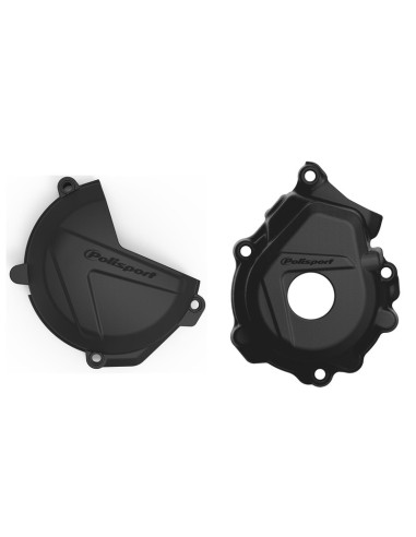 POLISPORT Clutch and Ignition Covers Protectors Black