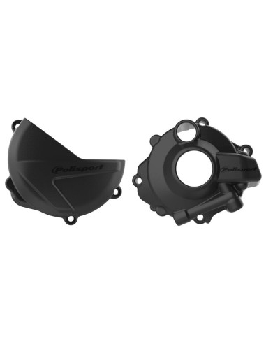 POLISPORT Clutch and Ignition Covers Protectors Black - Honda CRF250R